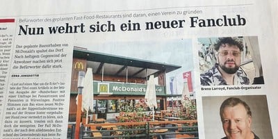 Bitte um eine Eröffnung eines McDonald’s in Würenlingen  